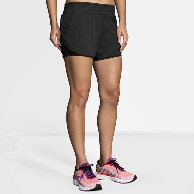 Brooks Rep 3 2-In-1 Womens Running Shorts Ireland Grey (RZMC-13574)